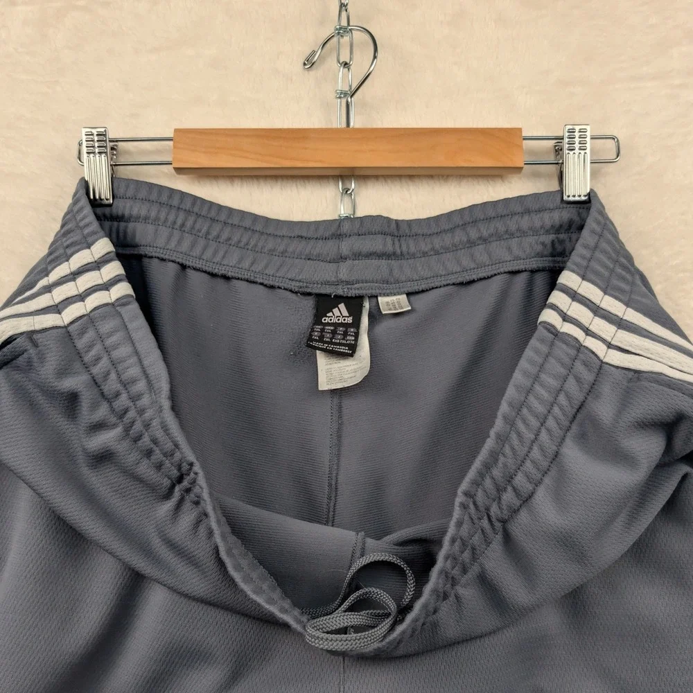 VTG Adidas Track Pants Men's 2XL Gray 3-Stripe Relaxed Athletic Streetwear Y2K